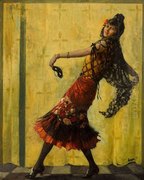 The Spanish Dancer (advertising Illustration) Oil Painting by Harold Matthew Brett