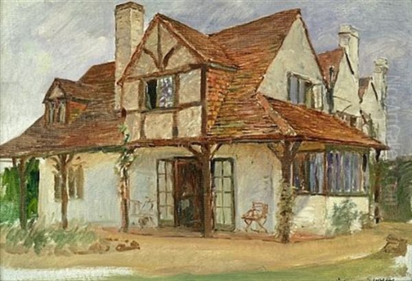 Cottage Surrey (+ Orchard In Spring & Portrait Of A Woman, Various Sizes; 3 Works) Oil Painting by Anna Richards Brewster