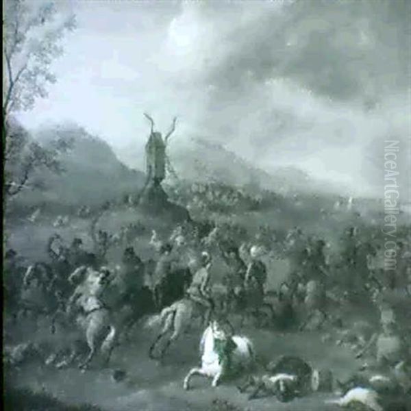 Reiterschlacht Oil Painting by Karel Breydel