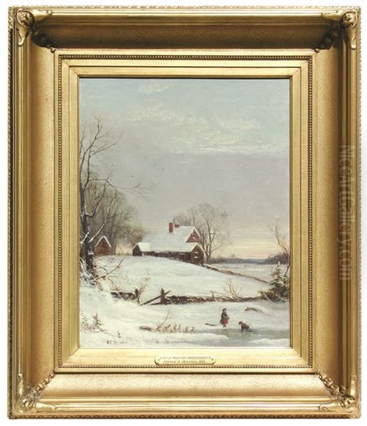 En Plein-air (maler In Einem Hohlweg Vor Seiner Staffelei) Oil Painting by Alfred Thompson Bricher