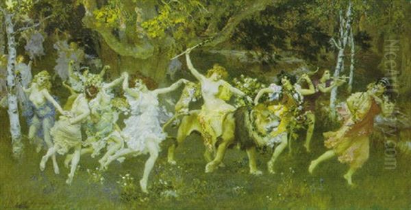 Les Bacchantes Oil Painting by Frederick Arthur Bridgman