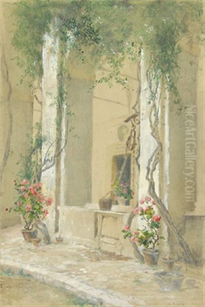 Halle Und Zugang Zur Foresteria Oil Painting by Othmar Brioschi