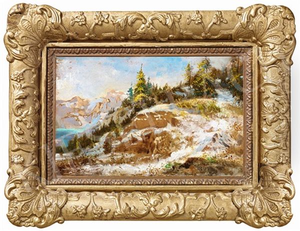 Snow Melting Oil Painting by Sandor Brodszky
