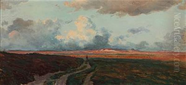 Heathland Oil Painting by Karl Harald Alfred Broge