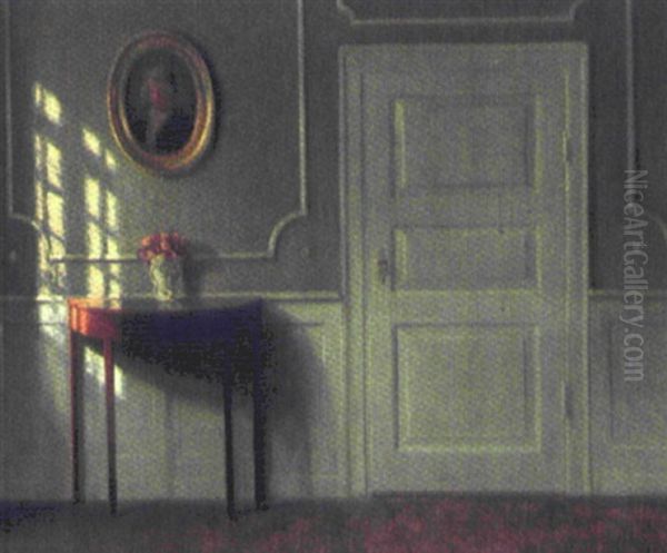 Interior Oil Painting by Karl Harald Alfred Broge