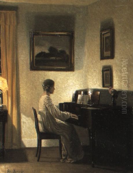 At The Piano Oil Painting by Karl Harald Alfred Broge