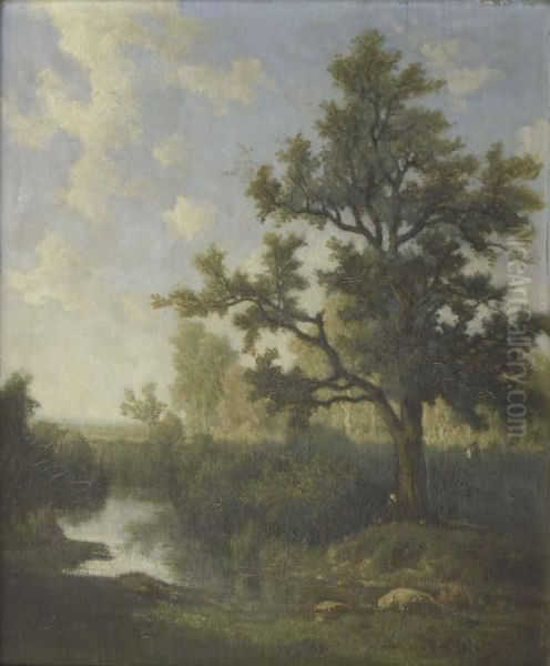 Sous Bois Oil Painting by Hector Allemand