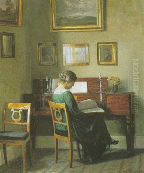 At The Piano Oil Painting by Karl Harald Alfred Broge