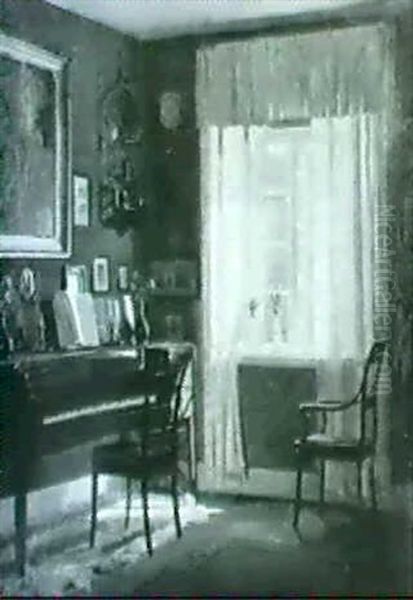 An Interior With A Harpsicord Oil Painting by Karl Harald Alfred Broge