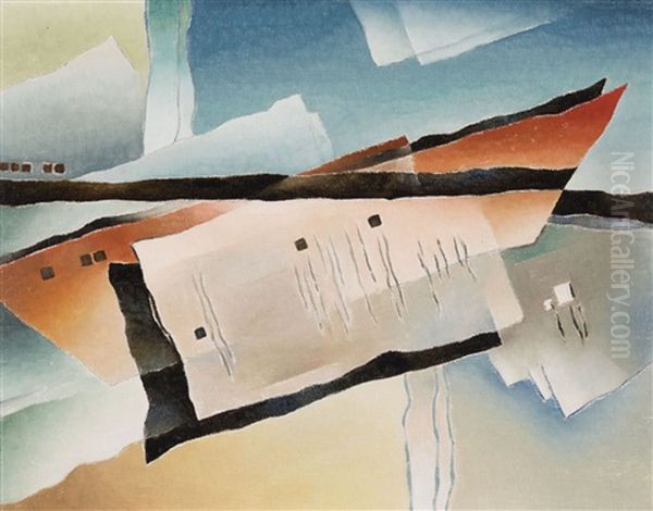 Paper Reflections Oil Painting by Bertram Richard Brooker