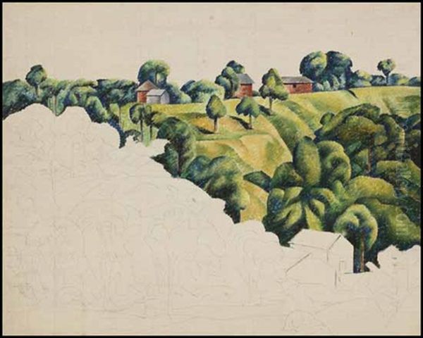 Landscape Oil Painting by Bertram Richard Brooker