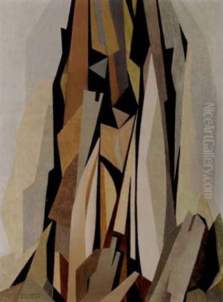 Stricken Tree Oil Painting by Bertram Richard Brooker