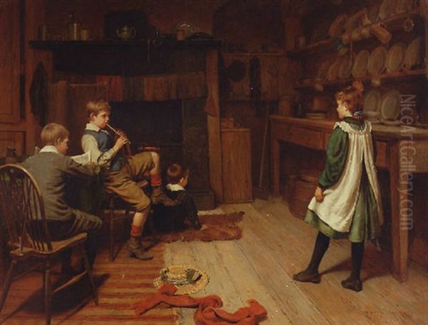 Afternoon Pastimes Oil Painting by Harry Brooker