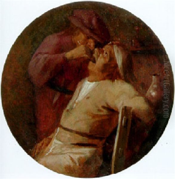 A Dentist Extracting A Tooth Oil Painting by Adriaen Brouwer