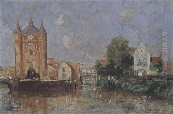 A View Of The Zierikzee Oil Painting by Jules Brouwers