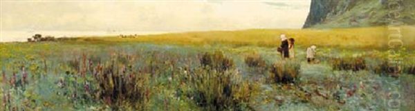 A Walk To The Coast Oil Painting by Alexander Kellock Brown