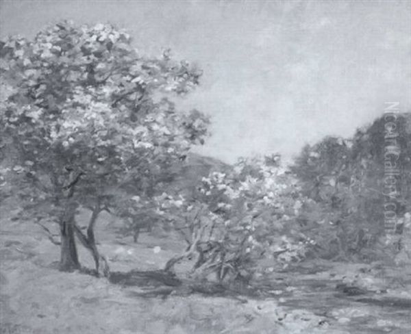 Hawthorns Oil Painting by Alexander Kellock Brown