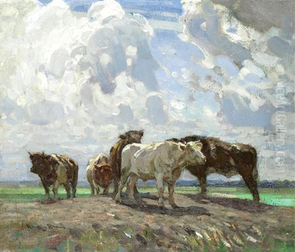 Silver Morning Oil Painting by Sir John Alfred Arnesby Brown