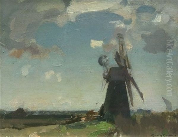 The Black Mill Oil Painting by Sir John Alfred Arnesby Brown