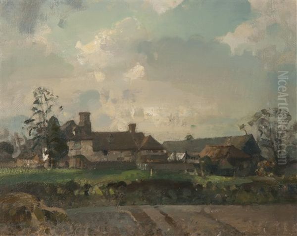 The Farm Oil Painting by Sir John Alfred Arnesby Brown