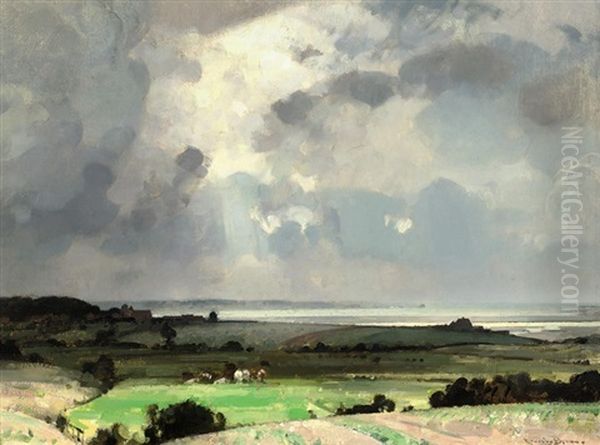 Suffolk Landscape Oil Painting by Sir John Alfred Arnesby Brown