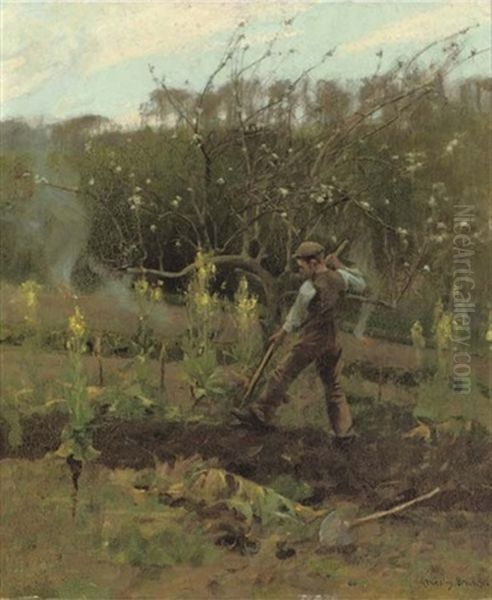 The Young Gardener Oil Painting by Sir John Alfred Arnesby Brown