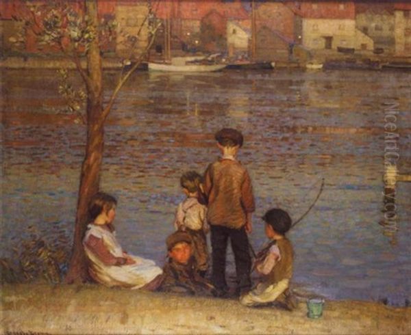 The River Afterglow Oil Painting by Sir John Alfred Arnesby Brown