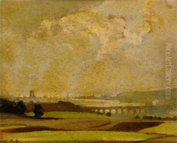 Border Bridge, Berwick Oil Painting by Sir John Alfred Arnesby Brown