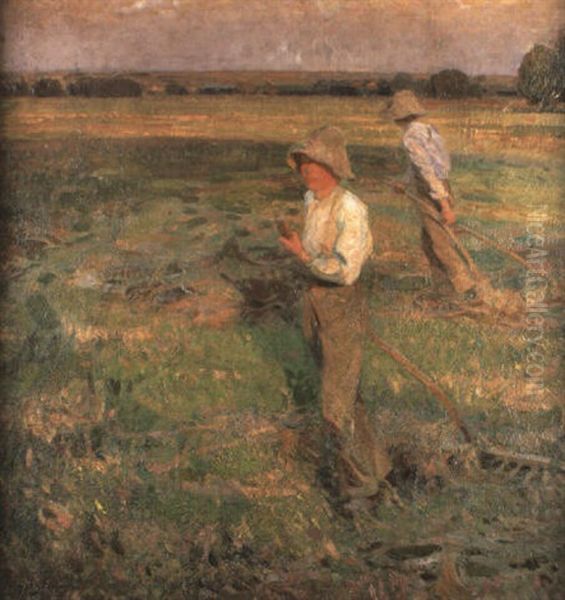 Haymakers Oil Painting by Sir John Alfred Arnesby Brown
