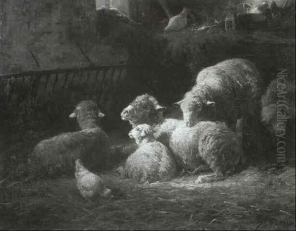 Stallinterieur Oil Painting by Sir John Alfred Arnesby Brown