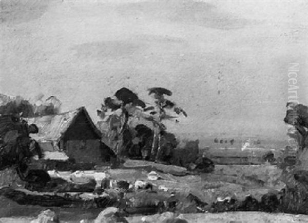 Cattle In A Summer Landscape Oil Painting by Sir John Alfred Arnesby Brown