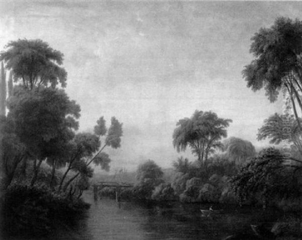 View Of Mohawk, Near Utica Oil Painting by Mannevillette Elihu Dearing Brown