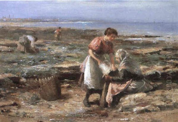 Gathering Whelks Oil Painting by William Marshall Brown