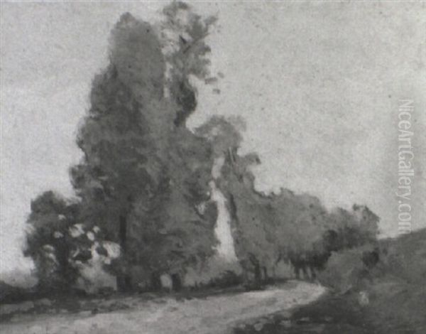 Trees In The Autumn Winds Oil Painting by George Elmer Browne