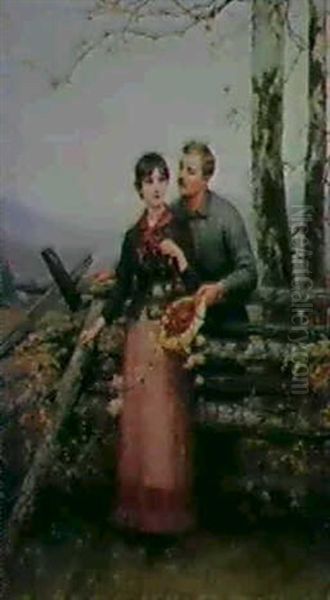 A Hatful Of Bittersweet Oil Painting by Jennie Augusta Brownscombe