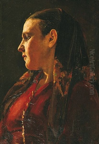 Bretonka Oil Painting by Vaclav Brozik