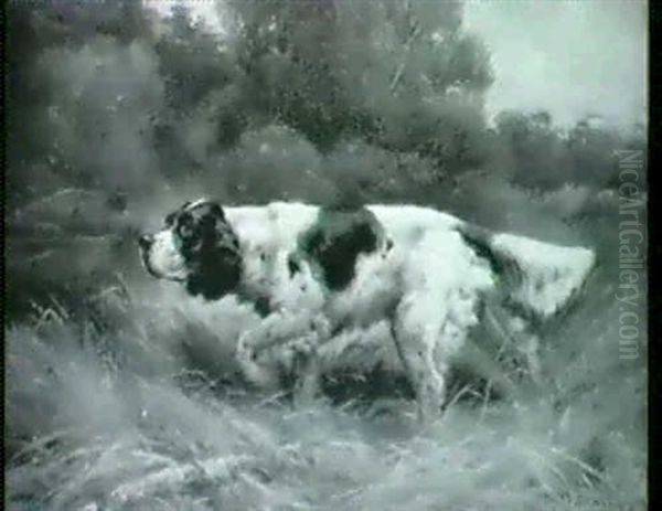 A Spaniel In The Marsh Oil Painting by William Bruce