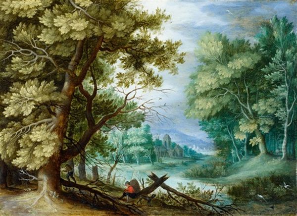 Forest Landscape With Ramblers Oil Painting by Jan Brueghel the Elder