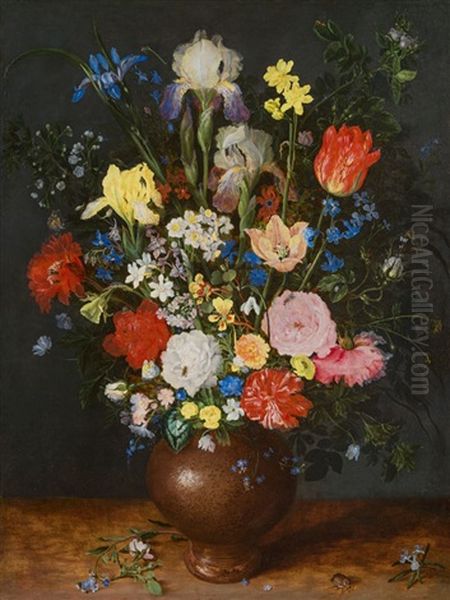 Blumenstraus In Tonvase Oil Painting by Jan Brueghel the Elder