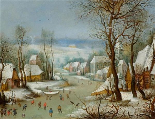 Winterlandschaft Mit Vogelfalle Oil Painting by Jan Brughel