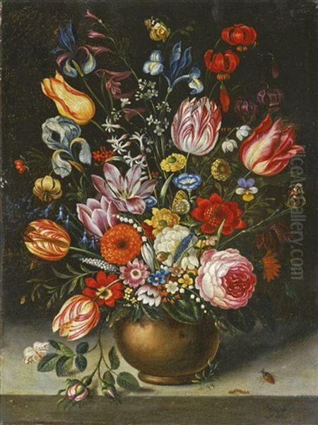 Blumenstillleben Mit Insekten Oil Painting by Jan Brueghel the Elder