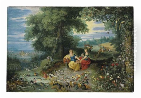 An Allegory Of Water And Earth Oil Painting by Jan Brughel