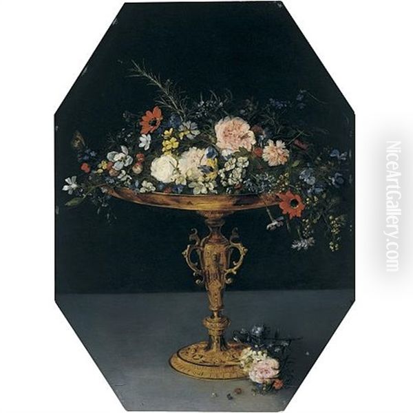 Still Life With Flowers In A Gilt Tazza Oil Painting by Jan Brueghel the Elder