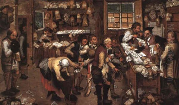 Peasants Paying Tithes Oil Painting by Pieter Brueghel the Younger