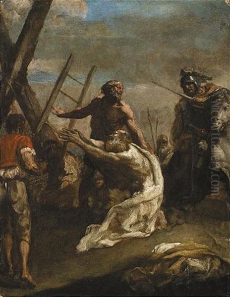Il Martirio Di Sant'andrea (sketch) Oil Painting by Abraham Brueghel