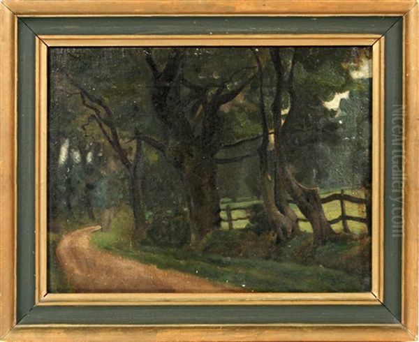 A Warwickshire Lane Oil Painting by George de Forest Brush