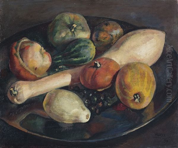 Zucchine Oil Painting by Anselmo Bucci