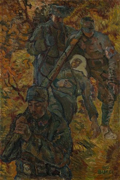 Il Ferito - Guerra 1915-1918 Oil Painting by Anselmo Bucci