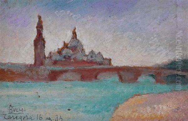 Taragona Oil Painting by Anselmo Bucci