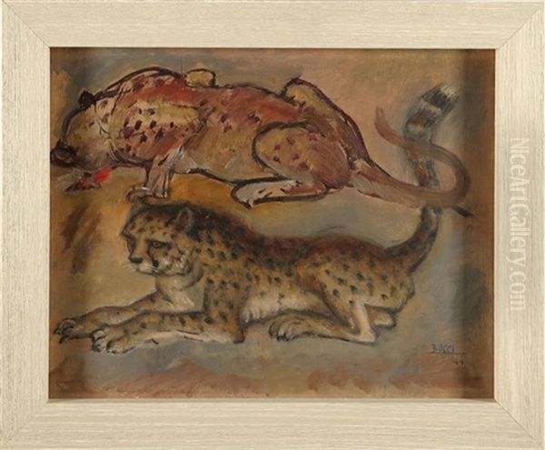 Ghepardo (studio) Oil Painting by Anselmo Bucci